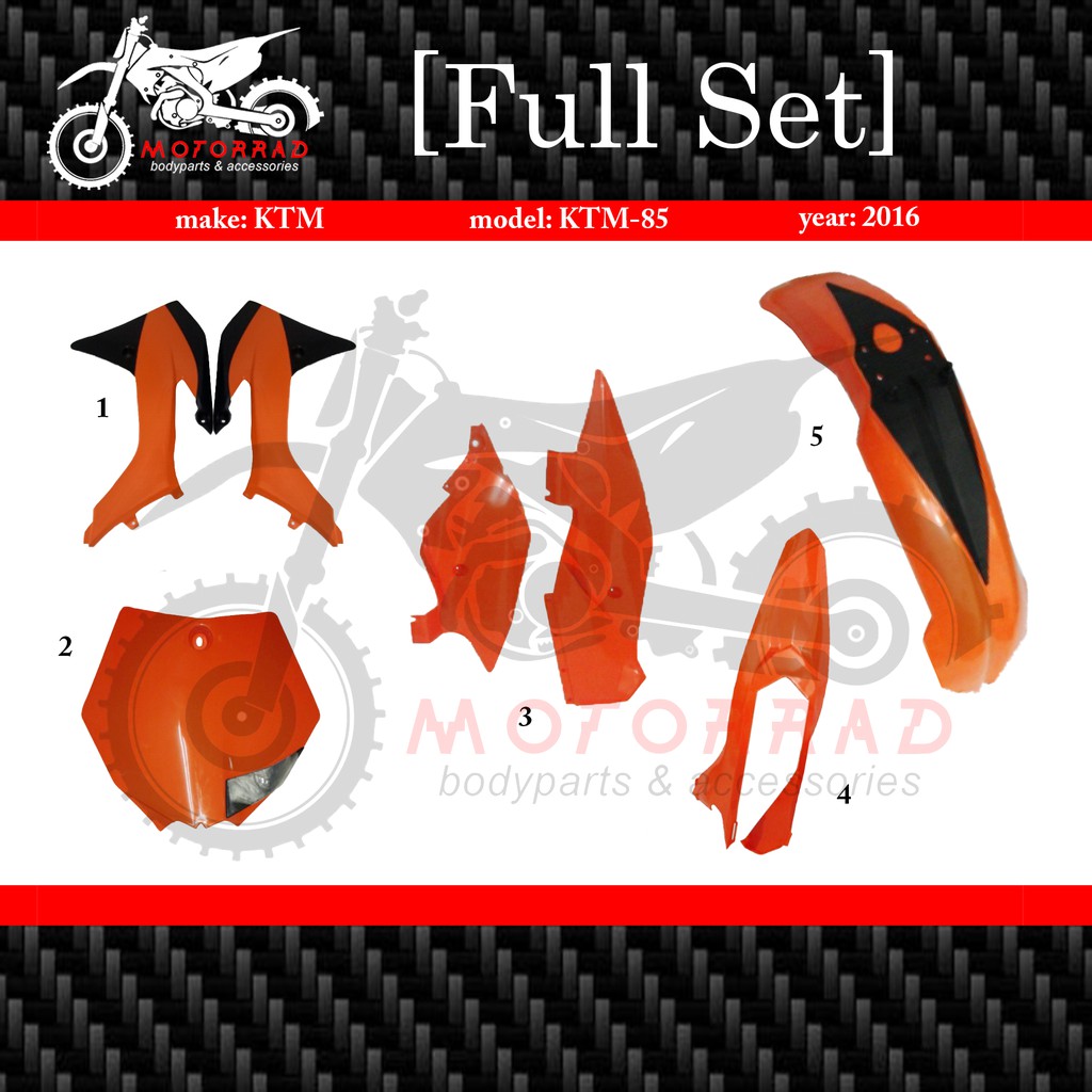 BODY KIT KOMPLIT KTM 85 2016 BY MILAN