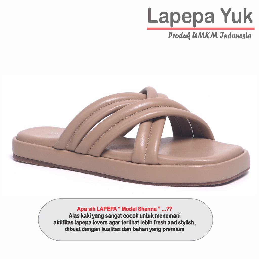 LAPEPA YUK - Sandal Wanita Wedges SHENNA ALL COLOR Sendal Cewek Platform Kondangan Hak Tinggi 3cm Model Silang 3 Size 36 37 38 39 40 Pergi Jalan Casual Santai Rumah Slop Warna Hitam Selop Premium Original Kekinian Terbaru Shoes ORI Mall Official Store