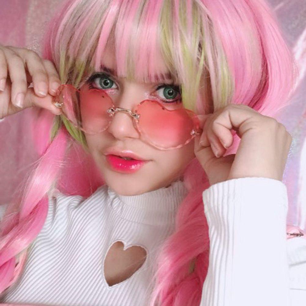 Lily Heart Sunglasses Cosplay Rimless Eyewear Love Heart Sunglasses