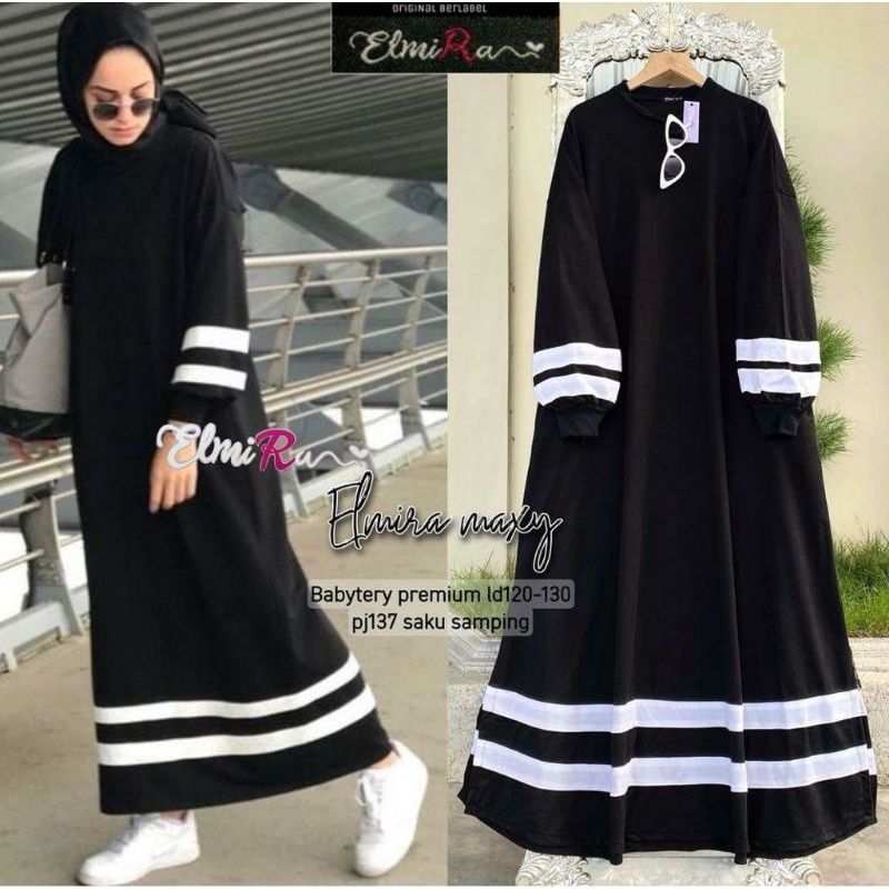 Elmira Maxy Gamis Muslimah Dres Original Elmira