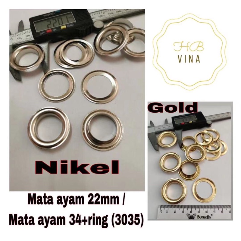mata ayam eyelet 22mm / mata ayam 3035 + ring / 5gross