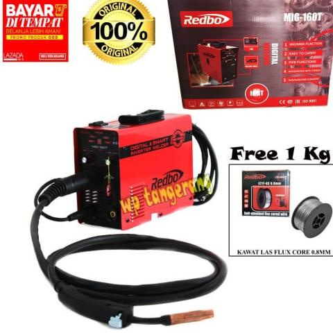 Redbo Mig 160T/ Mesin Las Mig 160 Tanpa Gas Co2 Welding Gasless Japan