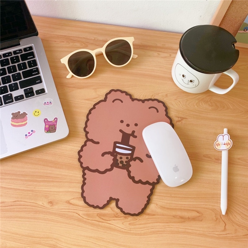 MOUSE PAD MOTIF BERUANG LUCU / MOUSEPAD KARTUN / MOUSE PAD ANTI SLIP ESTETIK KARAKTER KARTUN / KOREAN BEAR MOUSE PAD / ALAS MOUSE / MOUSE PAD BEAR SERIES / MOUSE MINI / MOUSE PAD KOREA