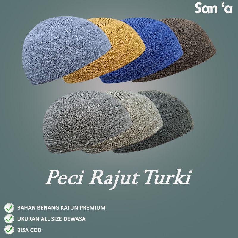 PECI RAJUT TURKI Dewasa Motif SAN'A/ RAJUT YAMAN TURKI TEBAL / PECI RAJUT YAMAN KATUN / PECI RAJUT SULAMAN / PECI RAJUT TURKI KATUN ADEM TEBAL MOTIF