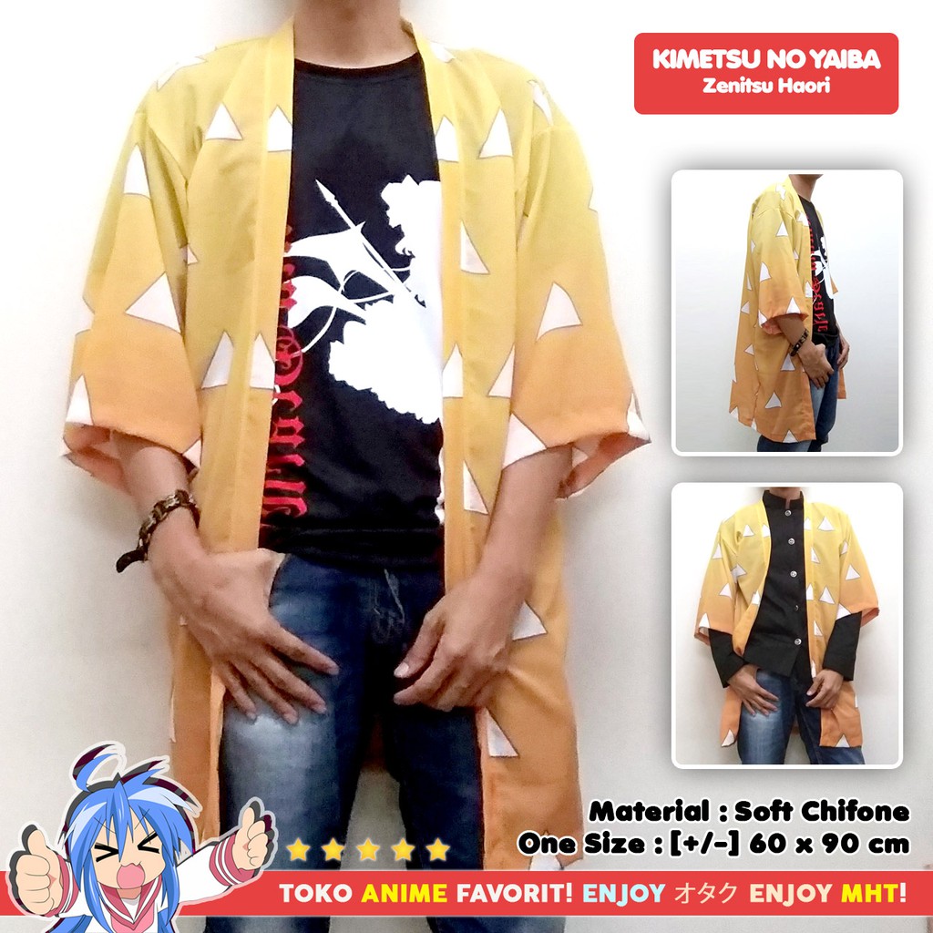 Haori Anime - Loose Kimono Kimetsu no Yaiba - Zenitsu Agatsuma Style