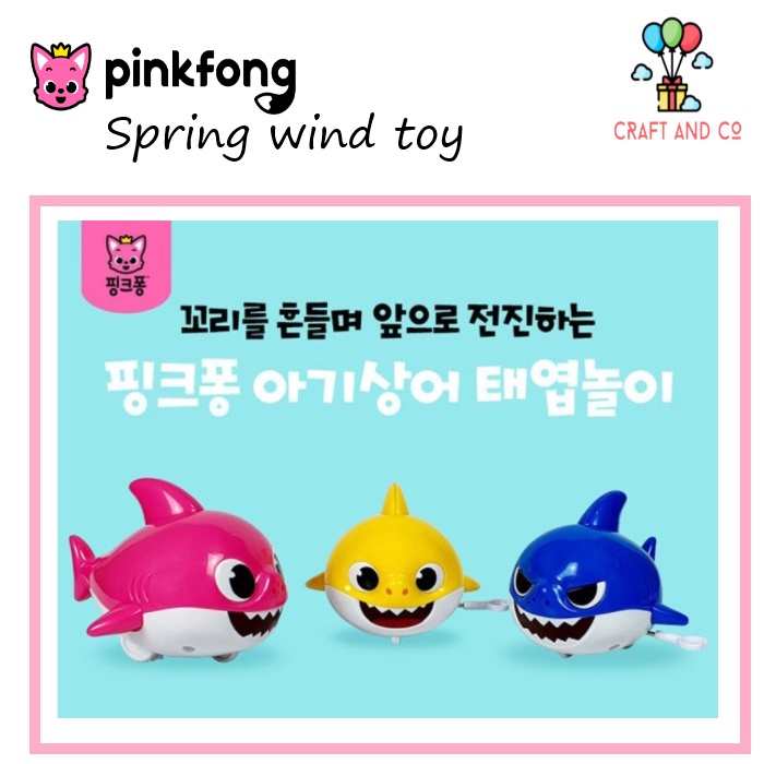 Pinkfong babyshark spring wind toys clockwork toys mainan putar Korea