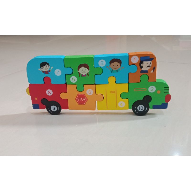 Mainan Puzzle Kayu Anak 3D Jigsaw puzzle Lucu