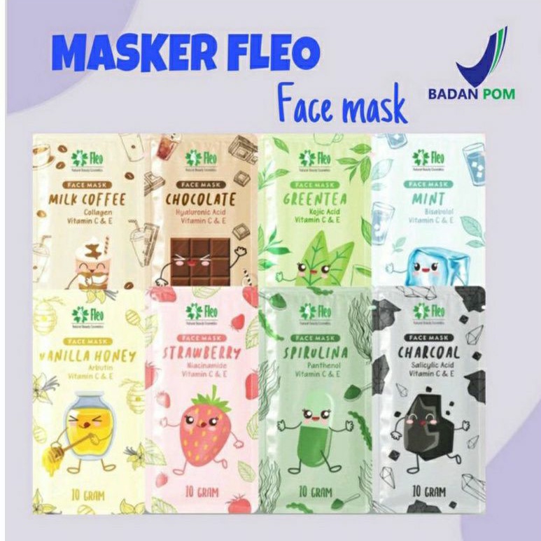 [BPOM] MASKER ORGANIK FLEO 10GR /  FACE MASK PREMIUM BY FLEO / MASKER FLEO WITH VIT C DAN E
