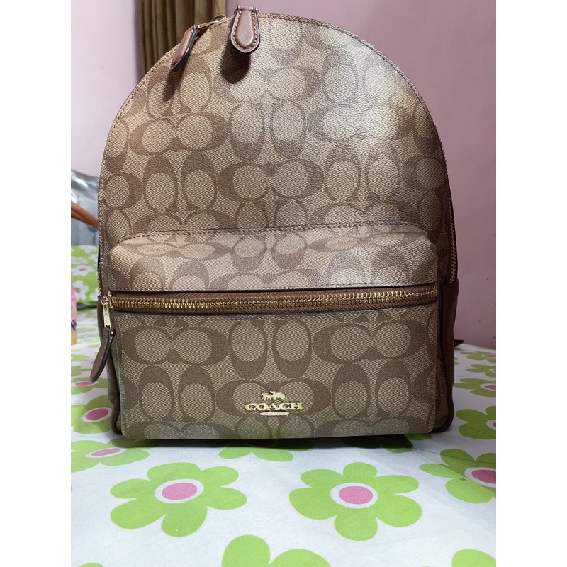 preloved ransel coach charlie medium backpack signature canvas authentic original