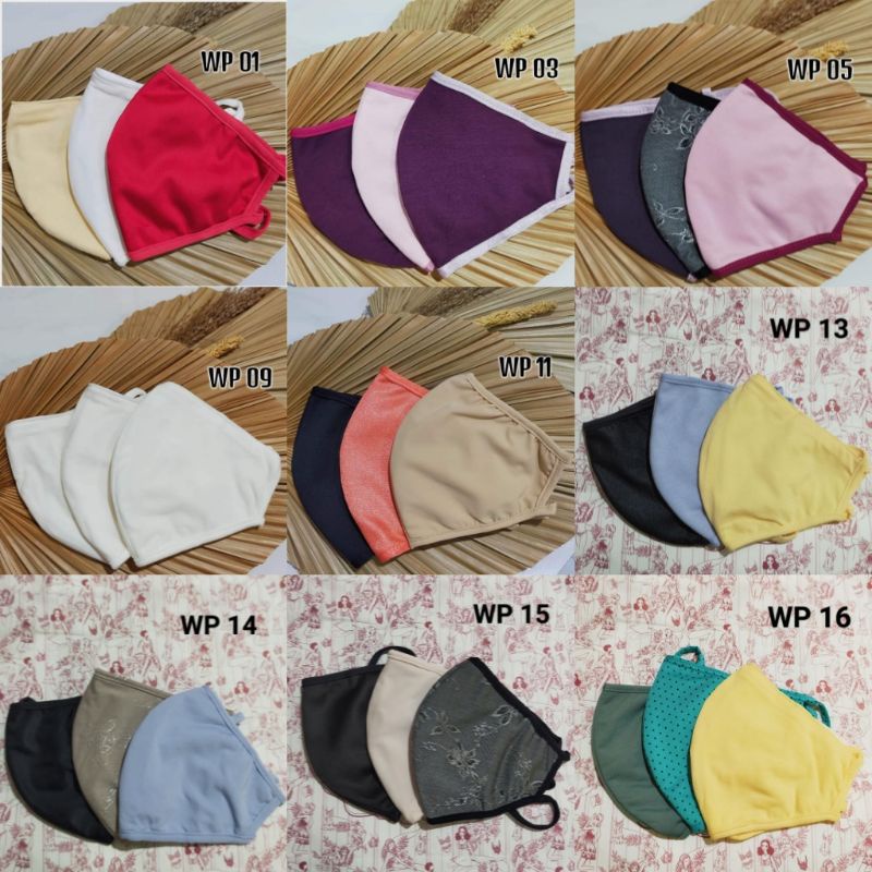 SALE ‼️ ORIGINAL LULUDI ️WACOAL 3D 3PLY FABRIC MASK MASKER KAIN POLOS NON MEDIS BISA DICUCI PINK PUT
