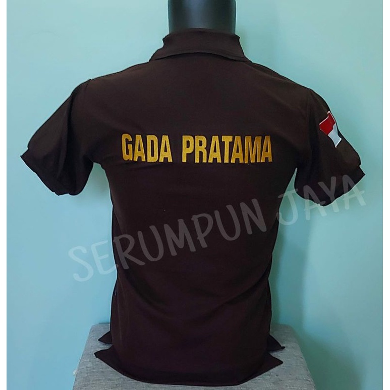 KAOS GADA PRATAMA COKLAT TERBARU - KAOS KERAH GADA PRATAMA COKLAT TERBARU FULL BORDIR