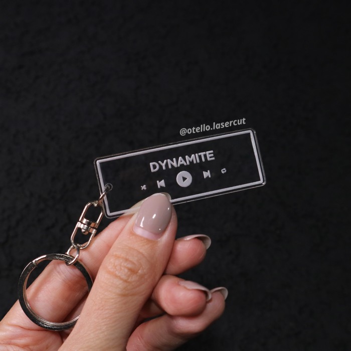 Custom Gantungan Kunci Label Spotify Judul Lagu Penyanyi Artist Keychain Acrylic Song Ganci Akrilik