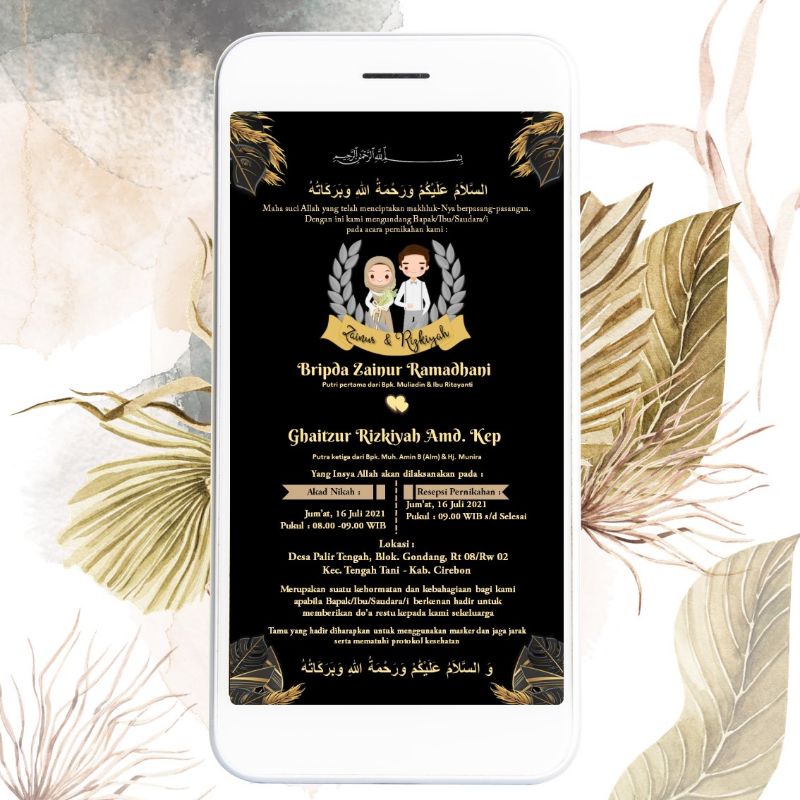 Undangan digital e invitation pernikahan/ engagement full Layar jpg