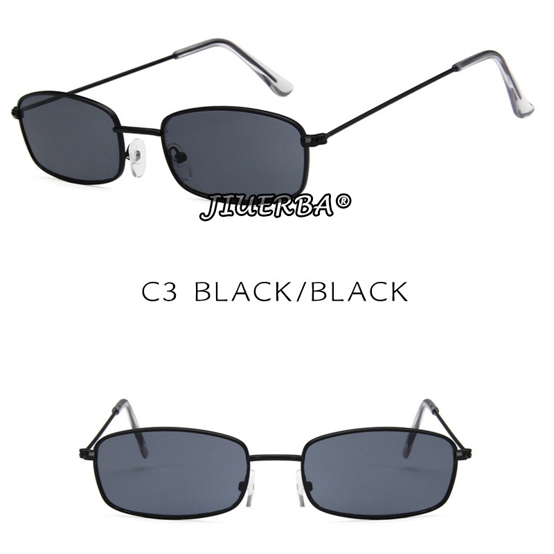 (YUZHU) INS Fashion Korean Design Retro Gaya Kacamata Hitam Candy Color Besi Frame Sunglasses