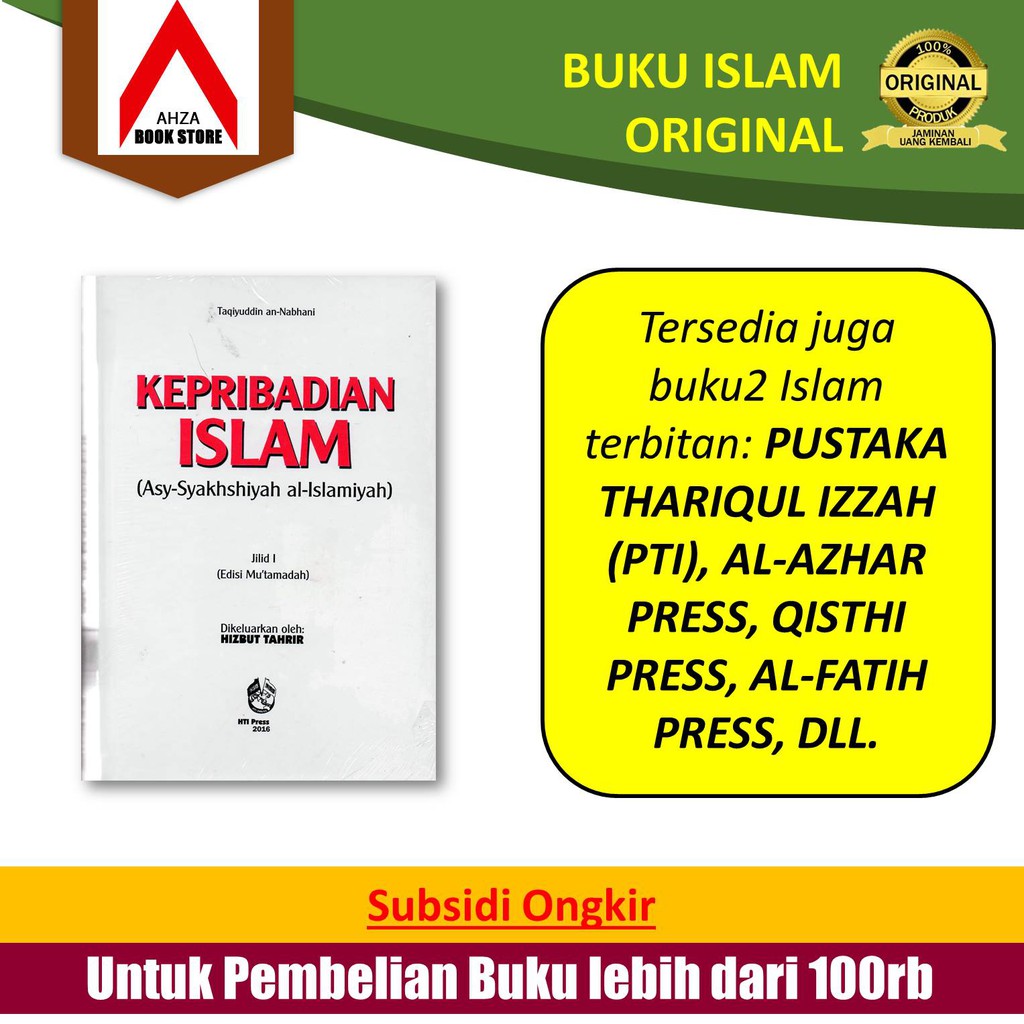 Buku Islam Terjemah Kepribadian Islam Jilid 1