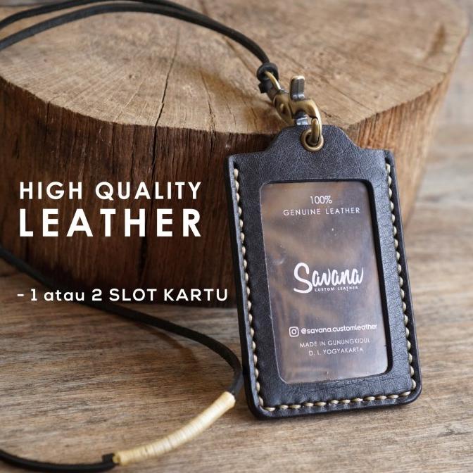 

[[COD]] ID Card / Name Tag Holder / Dompet Id Card Kulit - HITAM BERGARANSI Kode 1094
