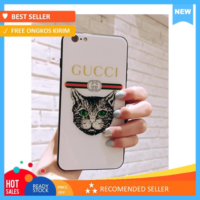 Guccii cat glass case iphone 6/6+ /7/7+ /8/8+ / iphone x / hard case