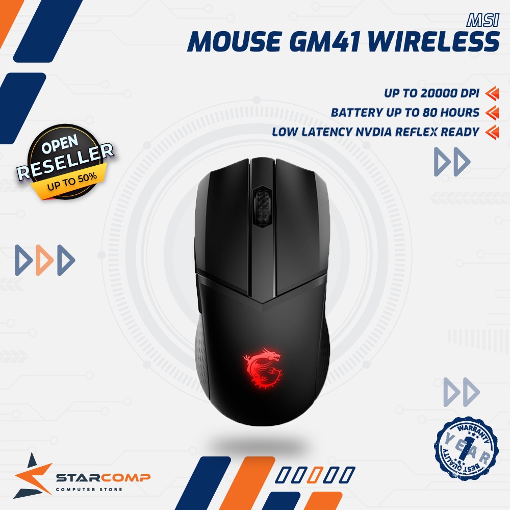 MSI CLUTCH GM41 WIRELESS Lightweight Gaming Mouse GM 41