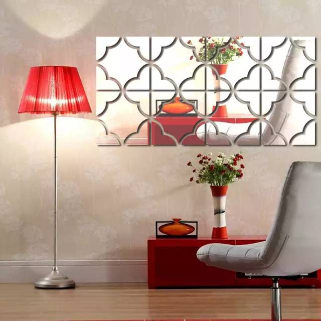 DIY Wall stiker dinding dekorasi rumah model cermin mirror impor geometri