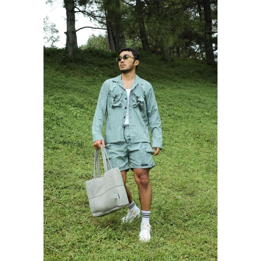 JAVAJONES One Set Nylon Shirt and Shorts |Mint Green | Kemeja Pria Wanita