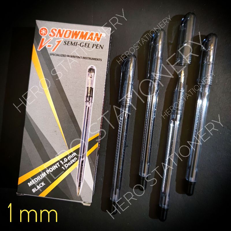 

Pen ballpen snowman V1 1 mm tinta hitam . 12 unit