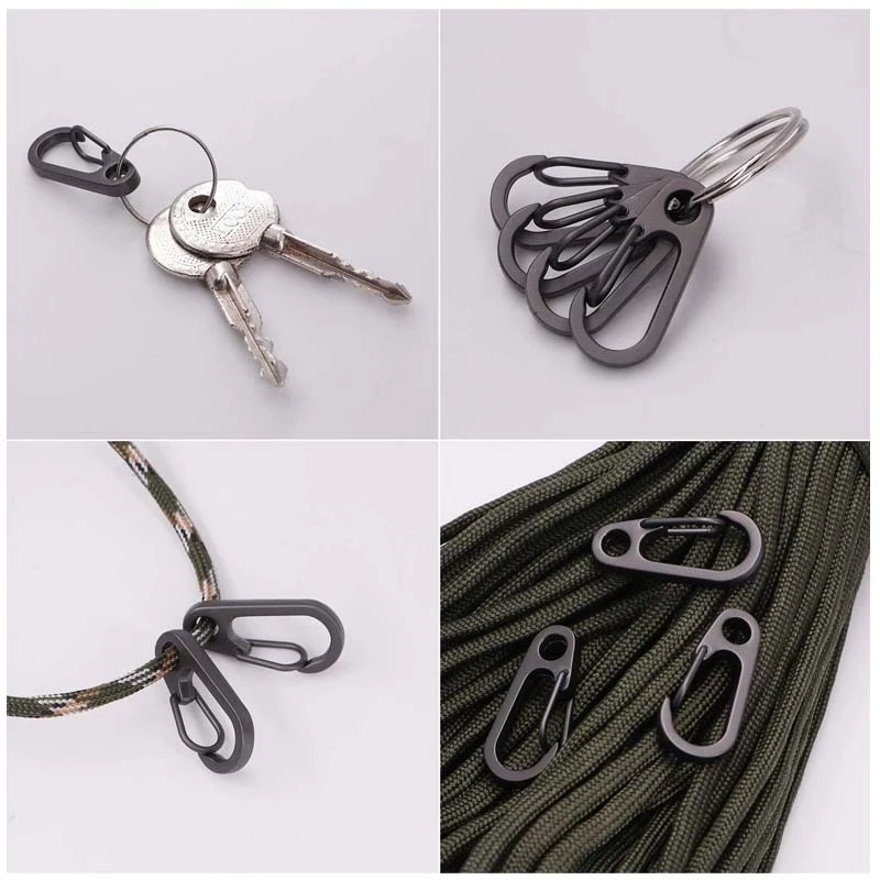 5pcs Gantungan Kunci Carabiner D-Ring Mini Bahan Zinc Alloy Untuk Camping / Hiking