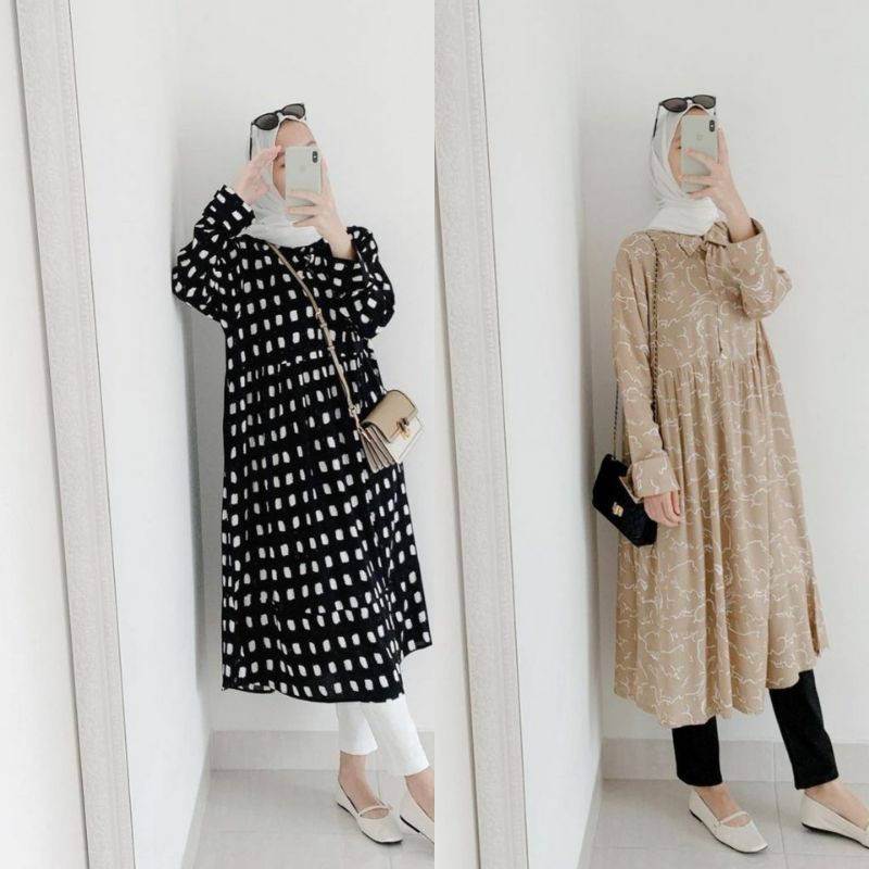 MINA MIDI DRESS BLACK & NUDE By Cottontrend