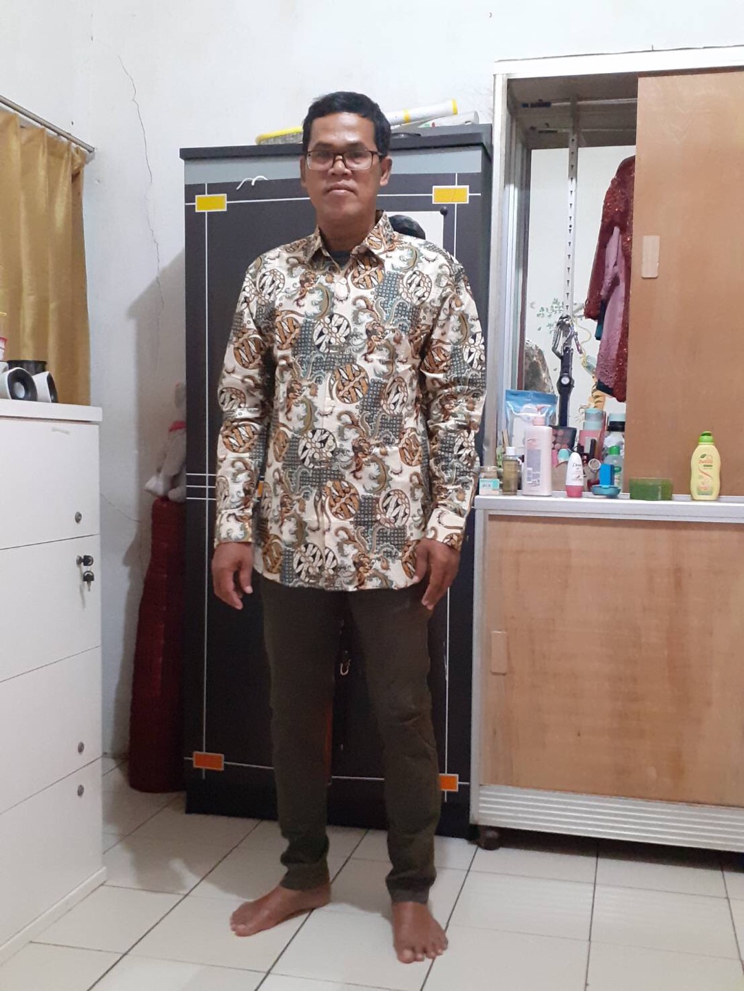 Odza Busana Atasan Batik Pria Lengan Panjang Kemeja Pesta Modern