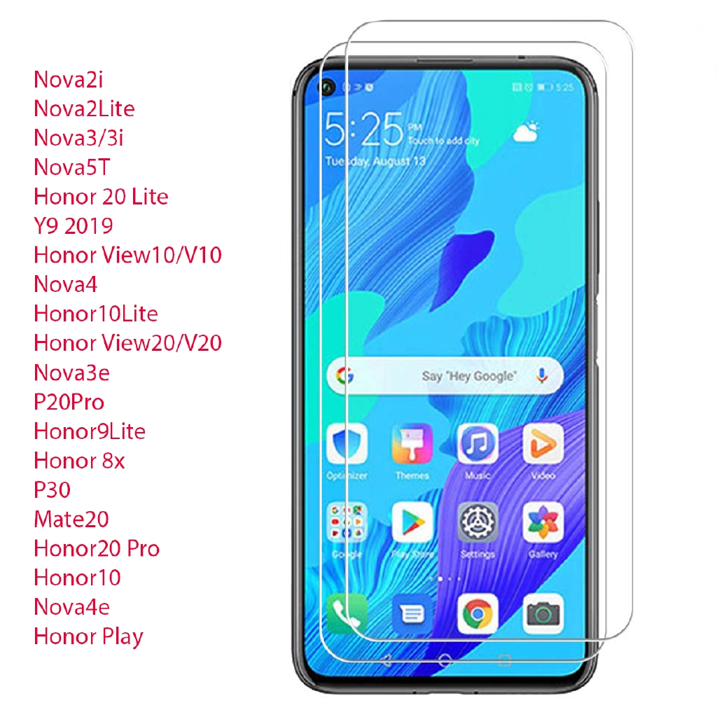 Huawei Nova 7i 8i 7 SE 5T 2i 3i 4 4e P20 Pro Lite Y7A Y7p Y6p 9H Tempered Glass Screen Protector