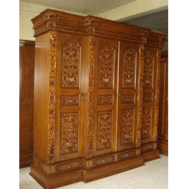 Lemari/ Almari pakaian gebyok pintu 4/lemari furniture jepara produck kota ukir jepara