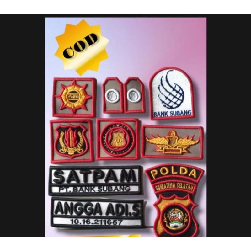 ATRIBUT SATPAM 3D TERBARU,BORDIR TIMBUL SATPAM