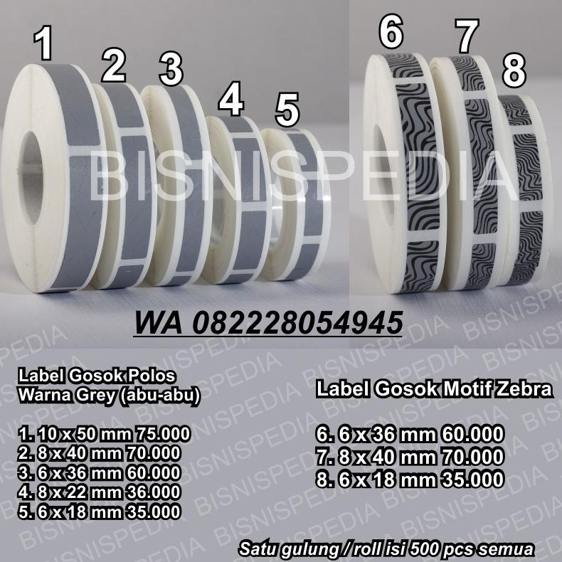 

Promo Spesial // ZnP Label Gosok Voucher, Stiker Gosok, Scratch Label 6 X 18 mm WARNA ABU-ABU POLOS TERMURAH //Lagi@viral