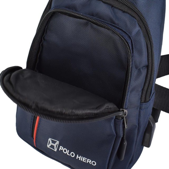 Tas Selempang Pria Waist Bag Polo Heiro 63030 Terbaru Free Kabel Extantion USB