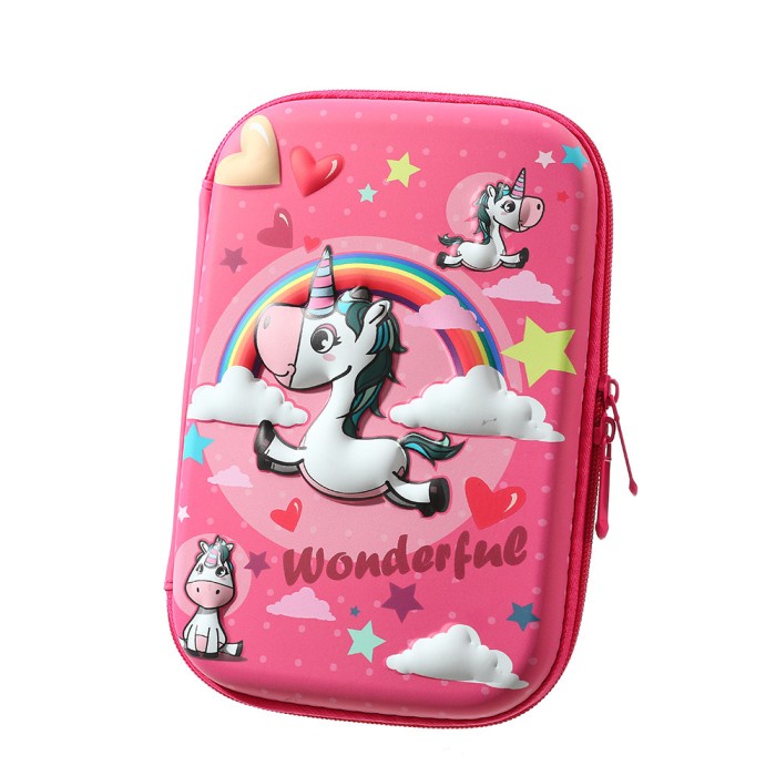 

KOTAK PENSIL UNICORN PENSIL CASE 3D HARDTOP TIMBUL KARAKTER ANAK KEREN - Uni wonderfull