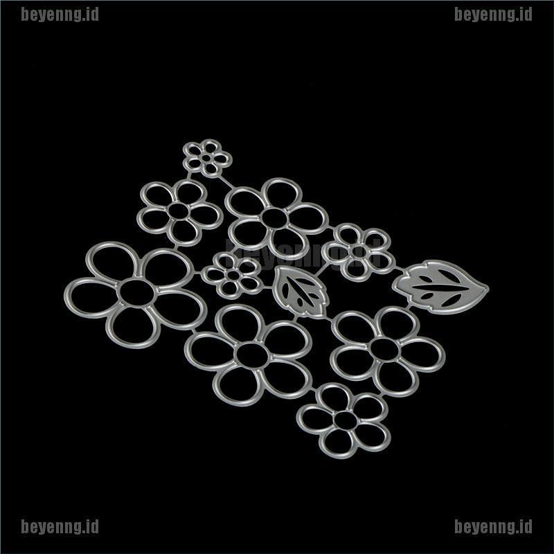 Bey 11Pcs Cetakan Stensil Cutting Dies Motif Bungadaun Bahan Metal Untuk Scrapbook Craft DIY