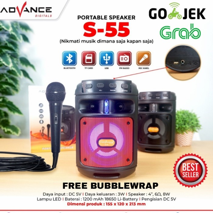 (SUSE) ADVANCE PORTABLE SPEAKER S-55 BLUETOOTH + MIC