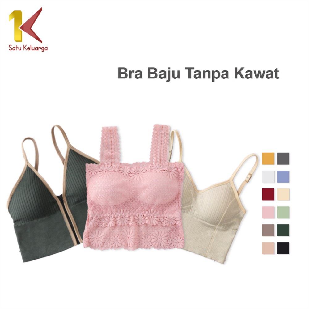 Satu Keluarga Bra Baju Wanita P66-P68 BH Tanpa Kawat Bahan Halus Pakaian Dalam Bralette Bra Push Up
