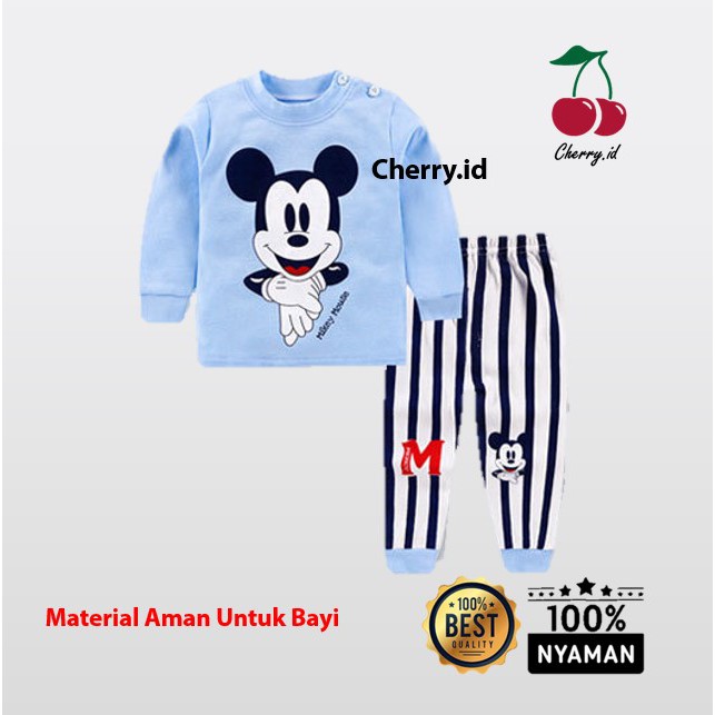 Cherry COD Baju Tidur Anak Import / Setelan Piyama Anak Import / Baju Anak Laki Laki / Baju Anak Perempuan PY56