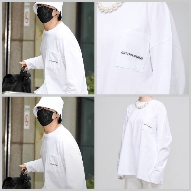 OFFICIAL BTS JK JUNGKOOK GRAFFITIONMIND POCKET LONG SLEEVE TSHIRT