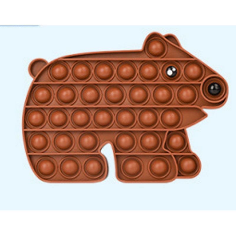 DELUNASHOP/ Pop it Tebal fidget/Mainan popit Mainan anak anti stress pop it rainbow jumbo tetris pop it-Bear 🐻 biru