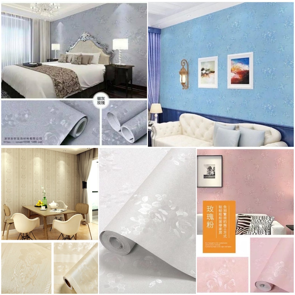 (COD)TERMURAH !! WALLPAPER STICKER DINDING GH PREMIUM QUALITY 45cm x 5mtr EMBOS