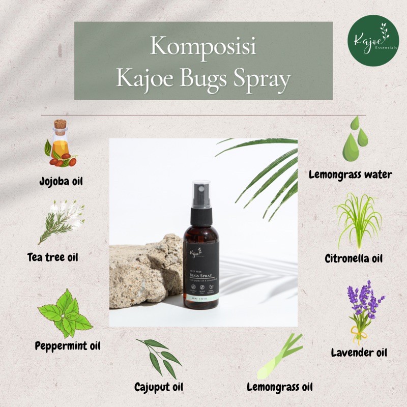 KAJOE BUGS AWAY SPRAY Repellent Anti Nyamuk dan Serangga 60 ML