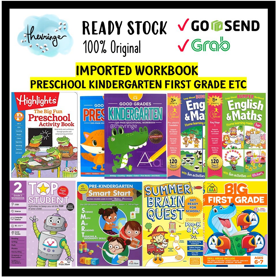 Workbook Leap Ahead English Math Preschool / Kindergarten First Grade