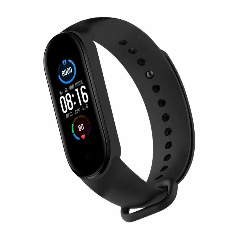 Strap Mi Band 3/4/5/6 Tali Pengganti Mi Band 3/4/5/6 Polos-GH#HITAM