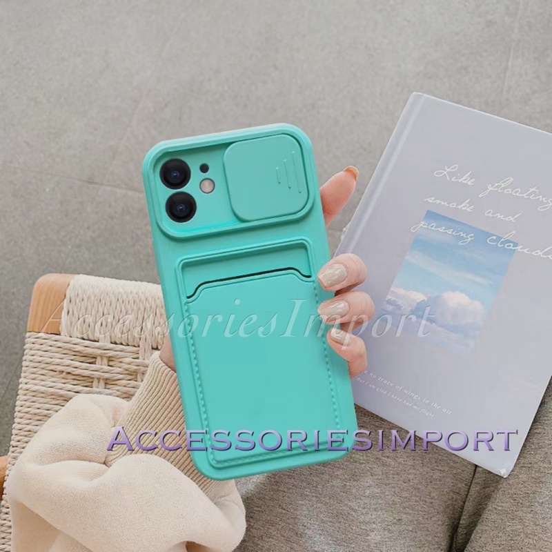 CASING VIVO Y30i/ Y30/ Y50/ Y91/ Y93/ Y95/ Y1S/ Y91C/ V21 5G/ SOFT CASE MACARON SLIDE CAMERA + SLOT CARD HOLDER