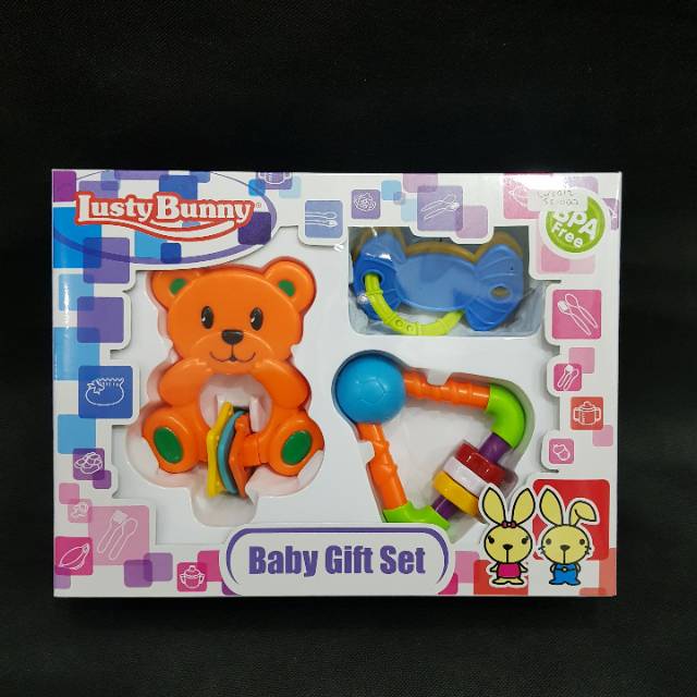 Gift set mainan Baby isi 3 Lusty Bunny 1407 Y1