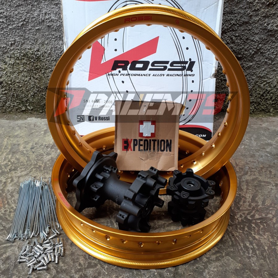 Velgset Gold Supermoto WR 155 Velg Velk WR155 Tromol Expedition
