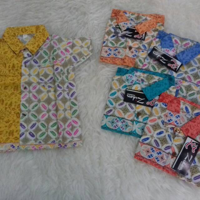 Seragam batik anak Kemeja batik Hem anak pria  motif kawung