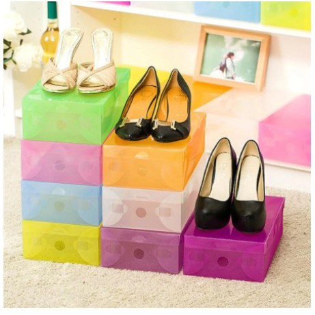 KOTAK SEPATU TRANSPARAN / SHOES BOX TEMPAT PENYIMPANAN SEPATU SANDAL