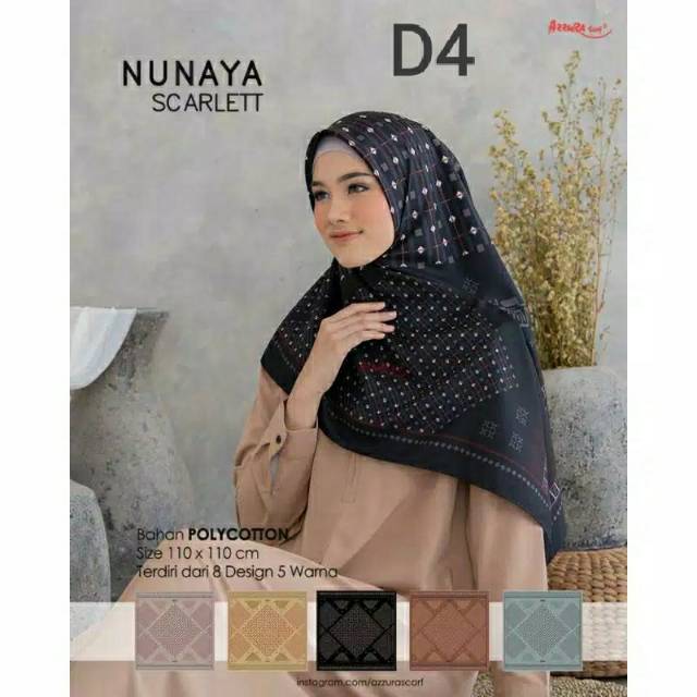 Hijab Jilbab Motif Segi Empat Scarlett by Nunaya